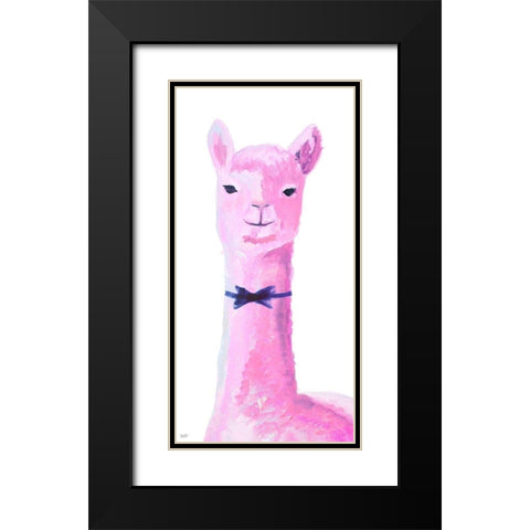 Vibrant Llama Black Modern Wood Framed Art Print with Double Matting by Goodrich, Chelsea