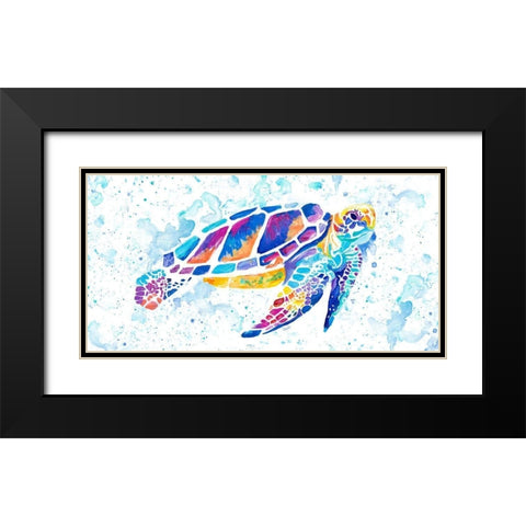 Vibrant Sea Turtle Black Modern Wood Framed Art Print with Double Matting by Goodrich, Chelsea