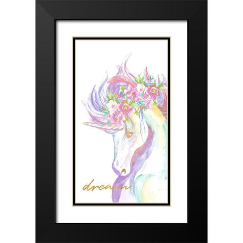 Unicorn Wishes II Black Modern Wood Framed Art Print with Double Matting by Goodrich, Chelsea