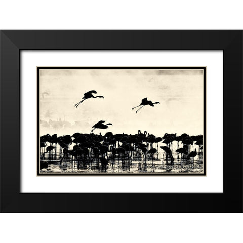 Heading East Black Modern Wood Framed Art Print with Double Matting by Niassa Lion Project