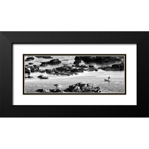 Among the Rocks Black Modern Wood Framed Art Print with Double Matting by Niassa Lion Project