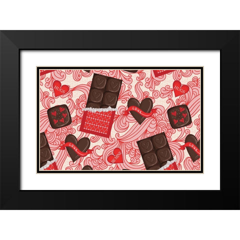 Valentine Chocolate Black Modern Wood Framed Art Print with Double Matting by Metz, Andi