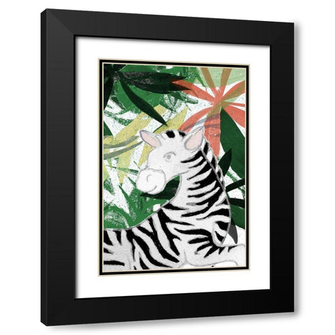 Hidden Zebra Black Modern Wood Framed Art Print with Double Matting by Medley, Elizabeth