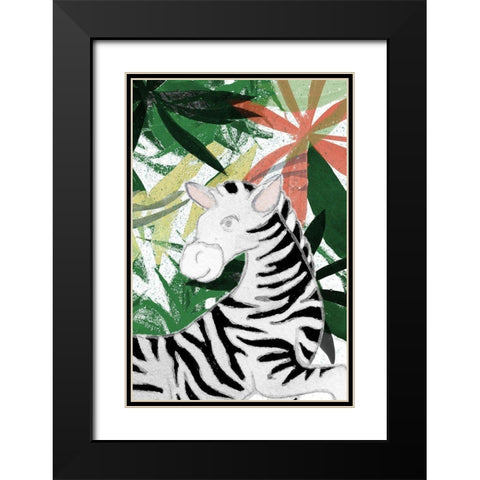 Hidden Zebra Black Modern Wood Framed Art Print with Double Matting by Medley, Elizabeth