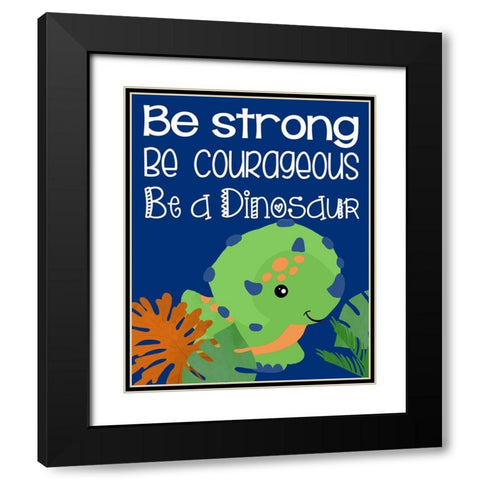 Dino I Black Modern Wood Framed Art Print with Double Matting by Quach, Anna