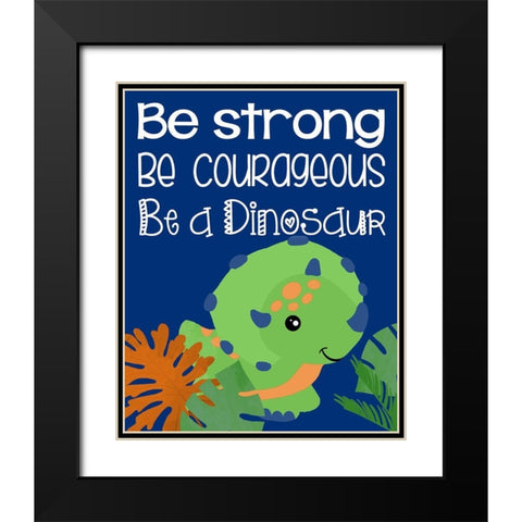 Dino I Black Modern Wood Framed Art Print with Double Matting by Quach, Anna