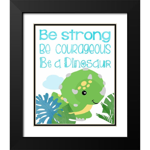 Dino Party I Black Modern Wood Framed Art Print with Double Matting by Quach, Anna