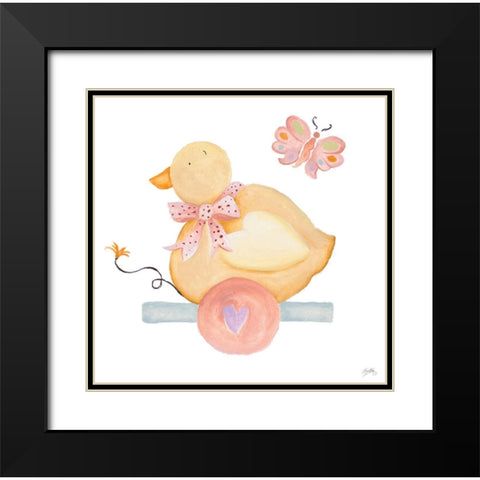 Whimsical Duck Black Modern Wood Framed Art Print with Double Matting by Medley, Elizabeth