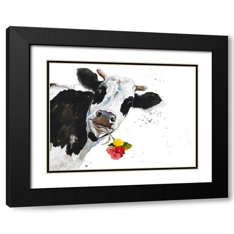Crazy Cow Black Modern Wood Framed Art Print with Double Matting by Pinto, Patricia