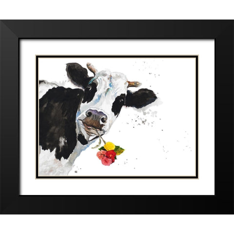 Crazy Cow Black Modern Wood Framed Art Print with Double Matting by Pinto, Patricia