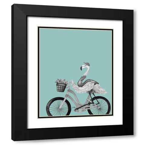 What A Wild Ride On Teal I Black Modern Wood Framed Art Print with Double Matting by Medley, Elizabeth
