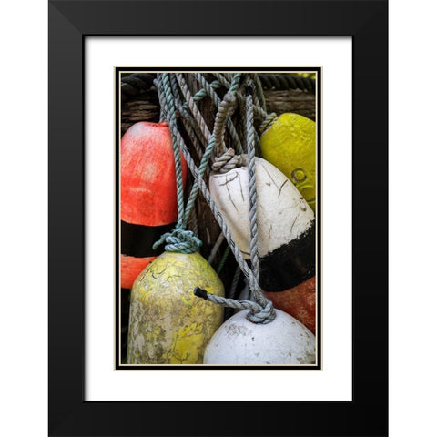 Boat Bumpers I Black Modern Wood Framed Art Print with Double Matting by Amos, Andy