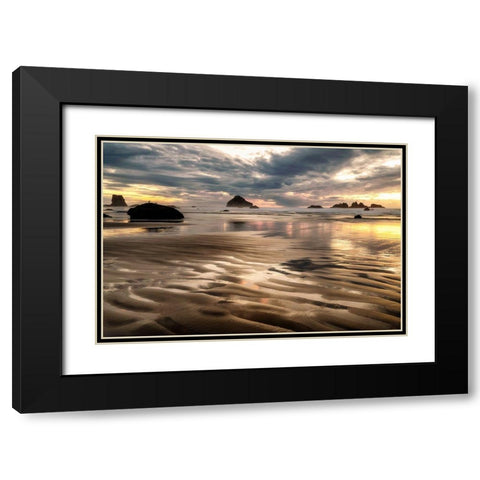 Pacific Low Tide Black Modern Wood Framed Art Print with Double Matting by Amos, Andy