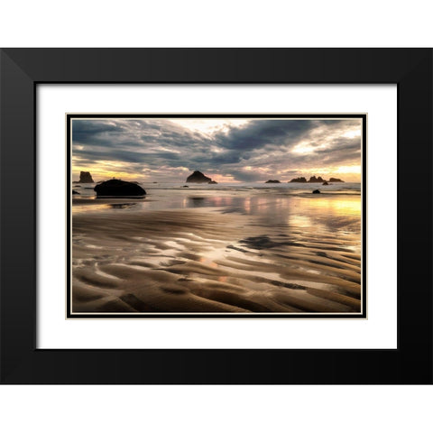 Pacific Low Tide Black Modern Wood Framed Art Print with Double Matting by Amos, Andy