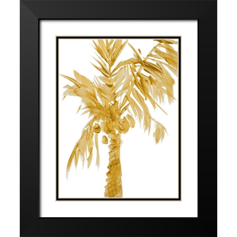 Gold Palms I Black Modern Wood Framed Art Print with Double Matting by Loreth, Lanie