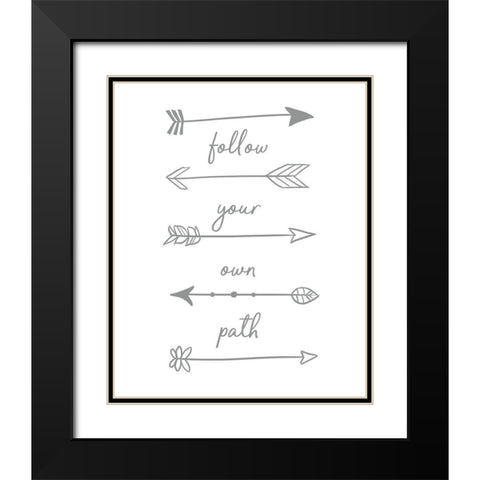 Follow Your Own Path Black Modern Wood Framed Art Print with Double Matting by Quach, Anna