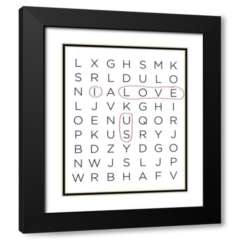 Crossword Puzzle II Black Modern Wood Framed Art Print with Double Matting by Quach, Anna