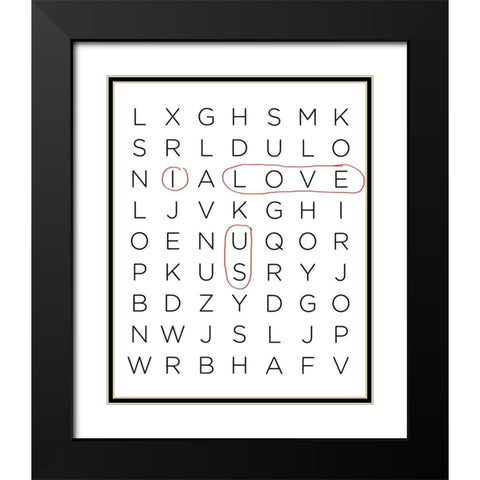 Crossword Puzzle II Black Modern Wood Framed Art Print with Double Matting by Quach, Anna