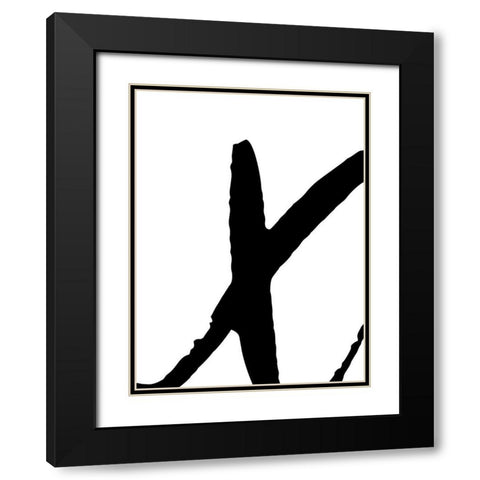 Modern Xs and Os I Black Modern Wood Framed Art Print with Double Matting by SD Graphics Studio