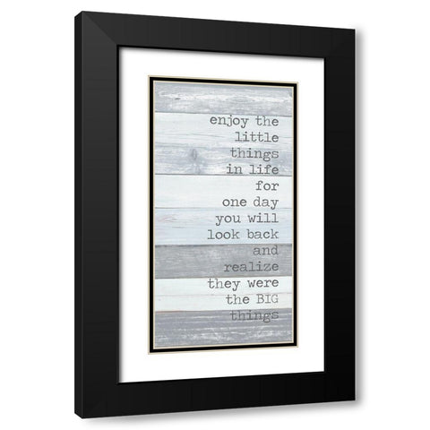 Enjoy the Little Things Black Modern Wood Framed Art Print with Double Matting by Quach, Anna