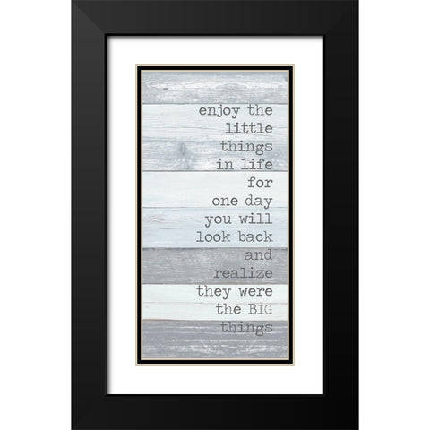 Enjoy the Little Things Black Modern Wood Framed Art Print with Double Matting by Quach, Anna