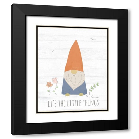 Its the Little Things (Gnome) Black Modern Wood Framed Art Print with Double Matting by Quach, Anna