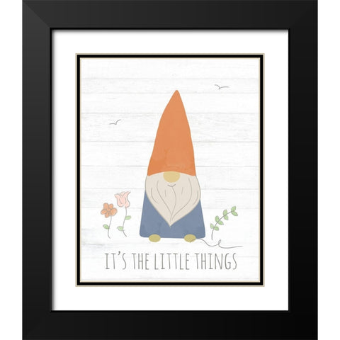 Its the Little Things (Gnome) Black Modern Wood Framed Art Print with Double Matting by Quach, Anna