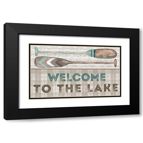 Welcome to the Lake Black Modern Wood Framed Art Print with Double Matting by Medley, Elizabeth