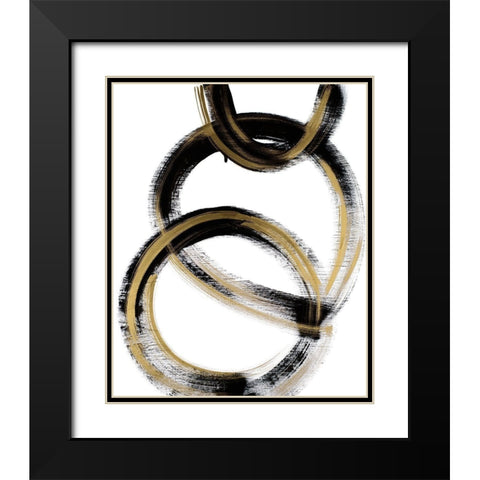 Modern Flow With Gold Black Modern Wood Framed Art Print with Double Matting by Bryant, Susan