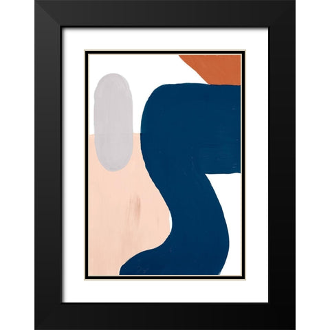 Spirit Navy Shapes Vertical Black Modern Wood Framed Art Print with Double Matting by Bryant, Susan