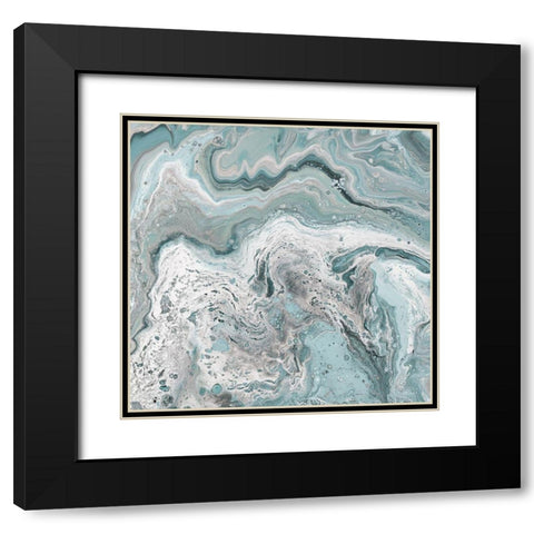 Deep Teal Sea Black Modern Wood Framed Art Print with Double Matting by DeRice, Julie
