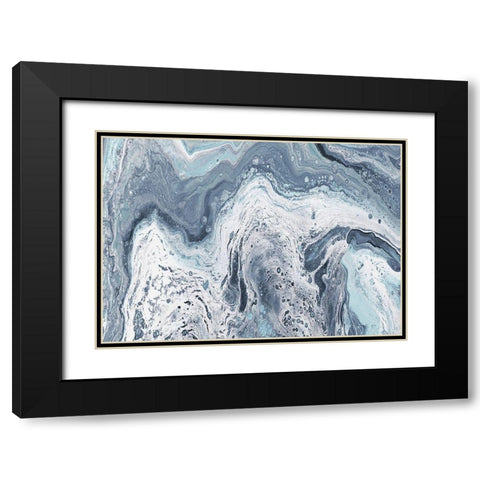 Calm Sea Abstract Black Modern Wood Framed Art Print with Double Matting by DeRice, Julie