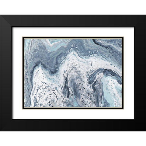 Calm Sea Abstract Black Modern Wood Framed Art Print with Double Matting by DeRice, Julie
