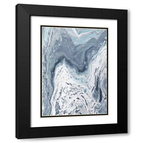 Blue Oil Spill I Black Modern Wood Framed Art Print with Double Matting by DeRice, Julie