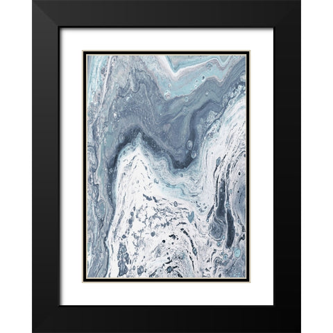 Blue Oil Spill I Black Modern Wood Framed Art Print with Double Matting by DeRice, Julie