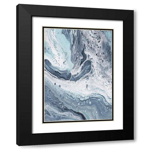Blue Oil Spill II Black Modern Wood Framed Art Print with Double Matting by DeRice, Julie