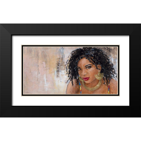 Adorned Woman Black Modern Wood Framed Art Print with Double Matting by Loreth, Lanie