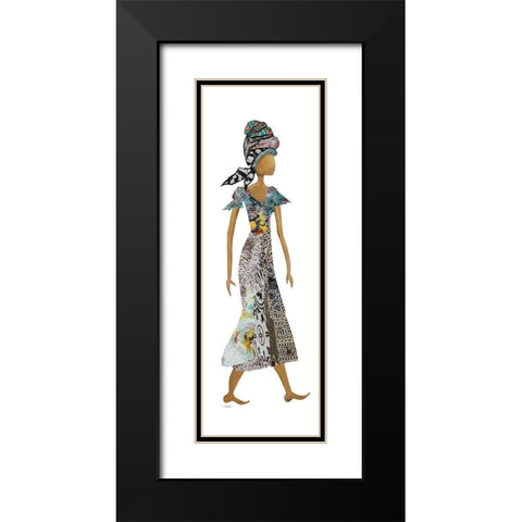 Xhose Headwrap Woman Black Modern Wood Framed Art Print with Double Matting by Ritter, Gina