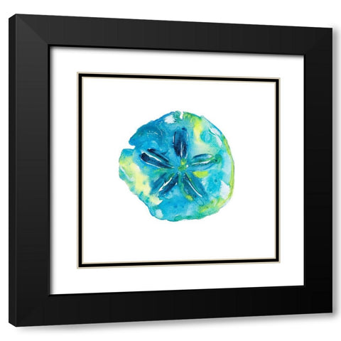 Deep Blue Sand Dollar Black Modern Wood Framed Art Print with Double Matting by DeRice, Julie