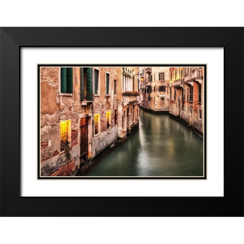 Venice Twilight Black Modern Wood Framed Art Print with Double Matting by Amos, Andy