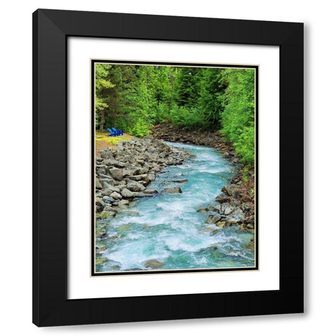 Countryside River Black Modern Wood Framed Art Print with Double Matting by Peck, Gail