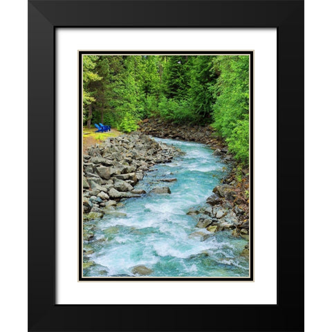 Countryside River Black Modern Wood Framed Art Print with Double Matting by Peck, Gail