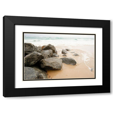Beachy Shores Black Modern Wood Framed Art Print with Double Matting by Bill Carson Photography