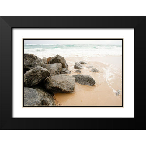 Beachy Shores Black Modern Wood Framed Art Print with Double Matting by Bill Carson Photography