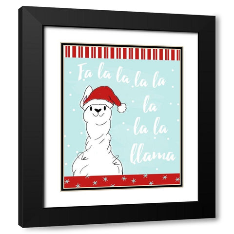 Fa La Llama Black Modern Wood Framed Art Print with Double Matting by Quach, Anna