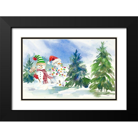 Snowman Valley II Black Modern Wood Framed Art Print with Double Matting by Loreth, Lanie
