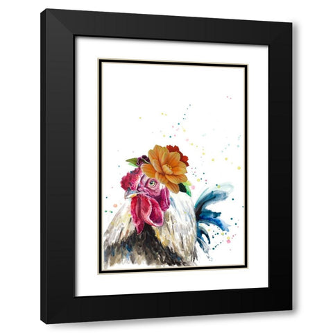 Cute Chicken Black Modern Wood Framed Art Print with Double Matting by Pinto, Patricia