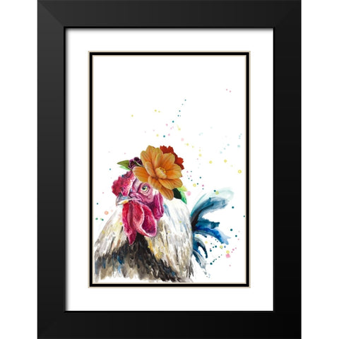 Cute Chicken Black Modern Wood Framed Art Print with Double Matting by Pinto, Patricia