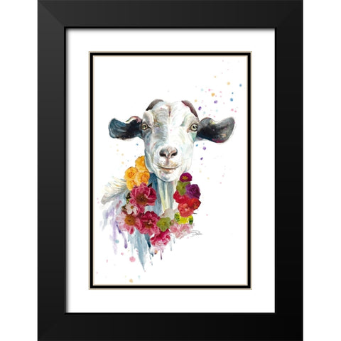 Cute Goat Black Modern Wood Framed Art Print with Double Matting by Pinto, Patricia