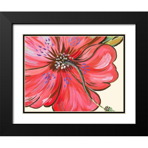 Vibrant Tropical Flower Black Modern Wood Framed Art Print with Double Matting by Del Sol, Ani